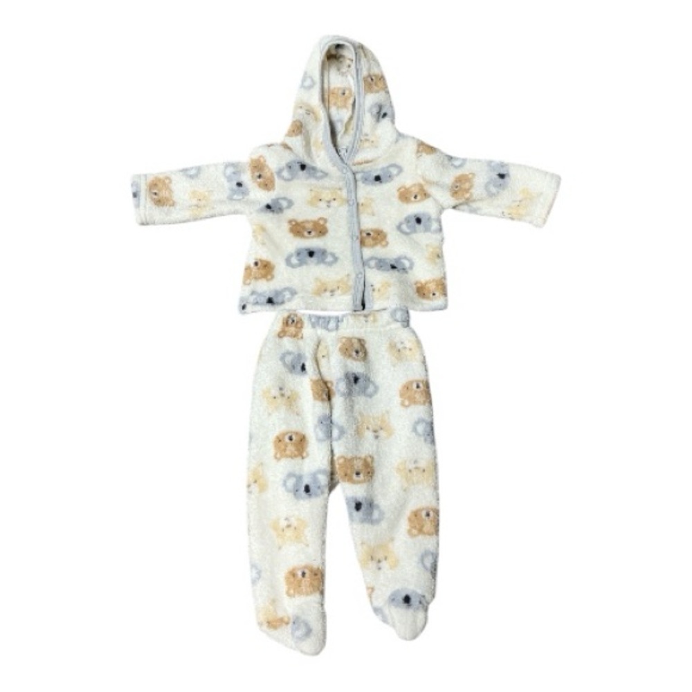 Little Joy - NWOT - Kids Outerwear Set with Bear Design - White and Brown